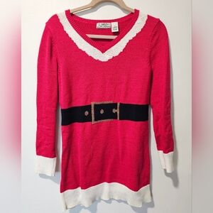 Isabellas Closet Mrs Claus V Neck Sweater Dress
